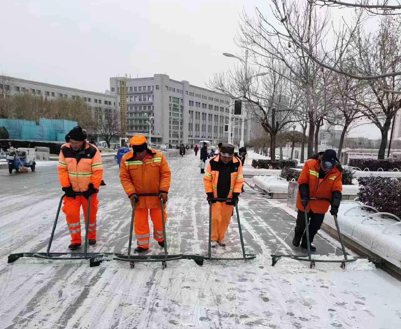 以雪為令 保障出行 | 大雪紛飛而至，華富人清雪忙